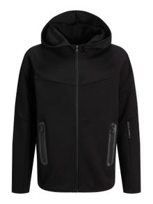 Jack & Jones Hoodie com zíper Liso Para meninos -Black - 12263334