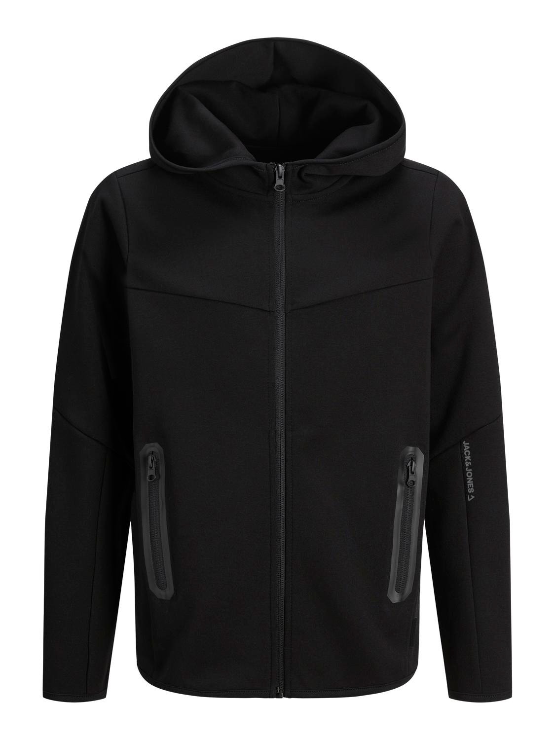 Jack & Jones Hoodie com zíper Liso Para meninos -Black - 12263334