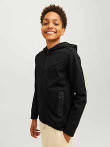 Jack & Jones Hoodie com zíper Liso Para meninos -Black - 12263334