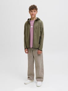 Jack & Jones Plain Zip Hoodie Junior -Grape Leaf - 12263334
