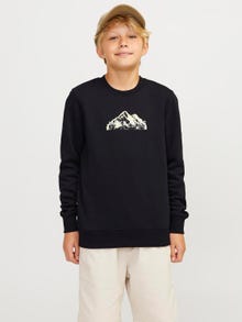 Jack & Jones Logo Crew neck Sweatshirt For boys -Black - 12263372