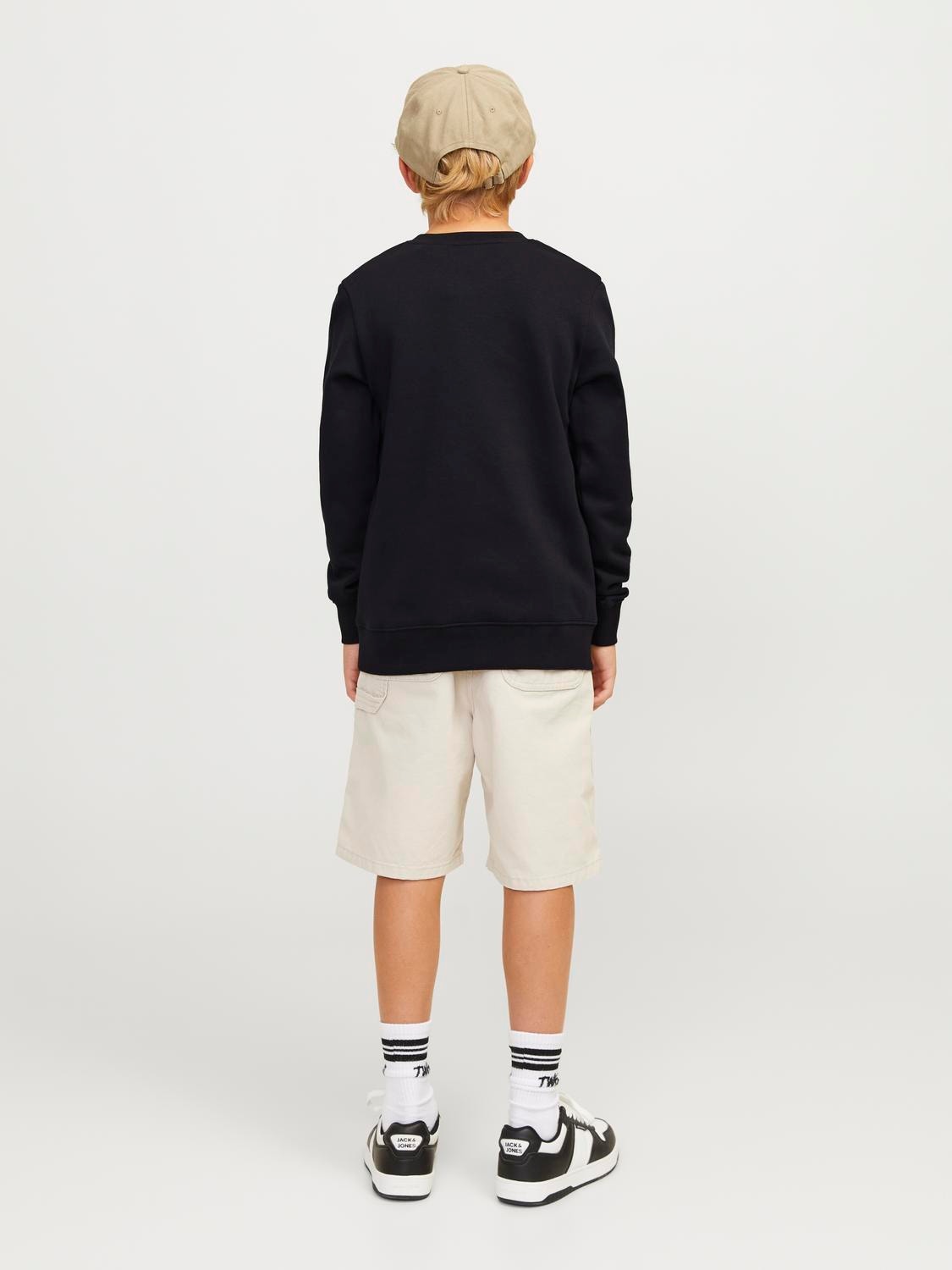 Jack & Jones Logo Crew neck Sweatshirt For boys -Black - 12263372