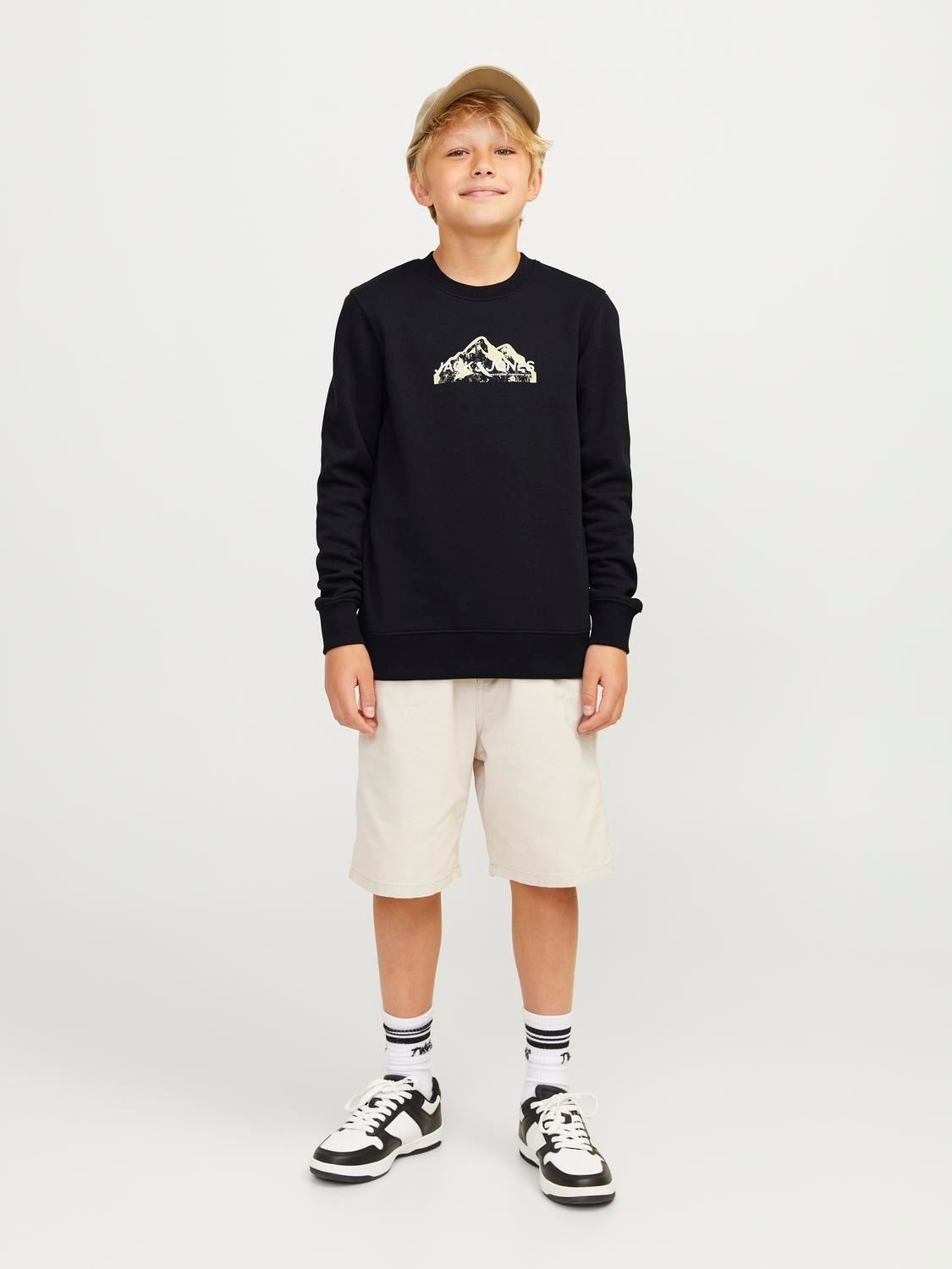 Jack & Jones Logo Sweatshirt met ronde hals Voor jongens -Black - 12263372