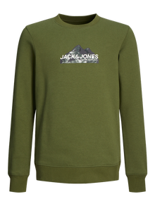 Jack & Jones Logo Genser med rund hals For gutter -Cypress - 12263372