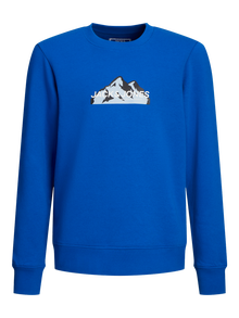 Jack & Jones Logo Crew neck Sweatshirt For boys -Lapis Blue - 12263372