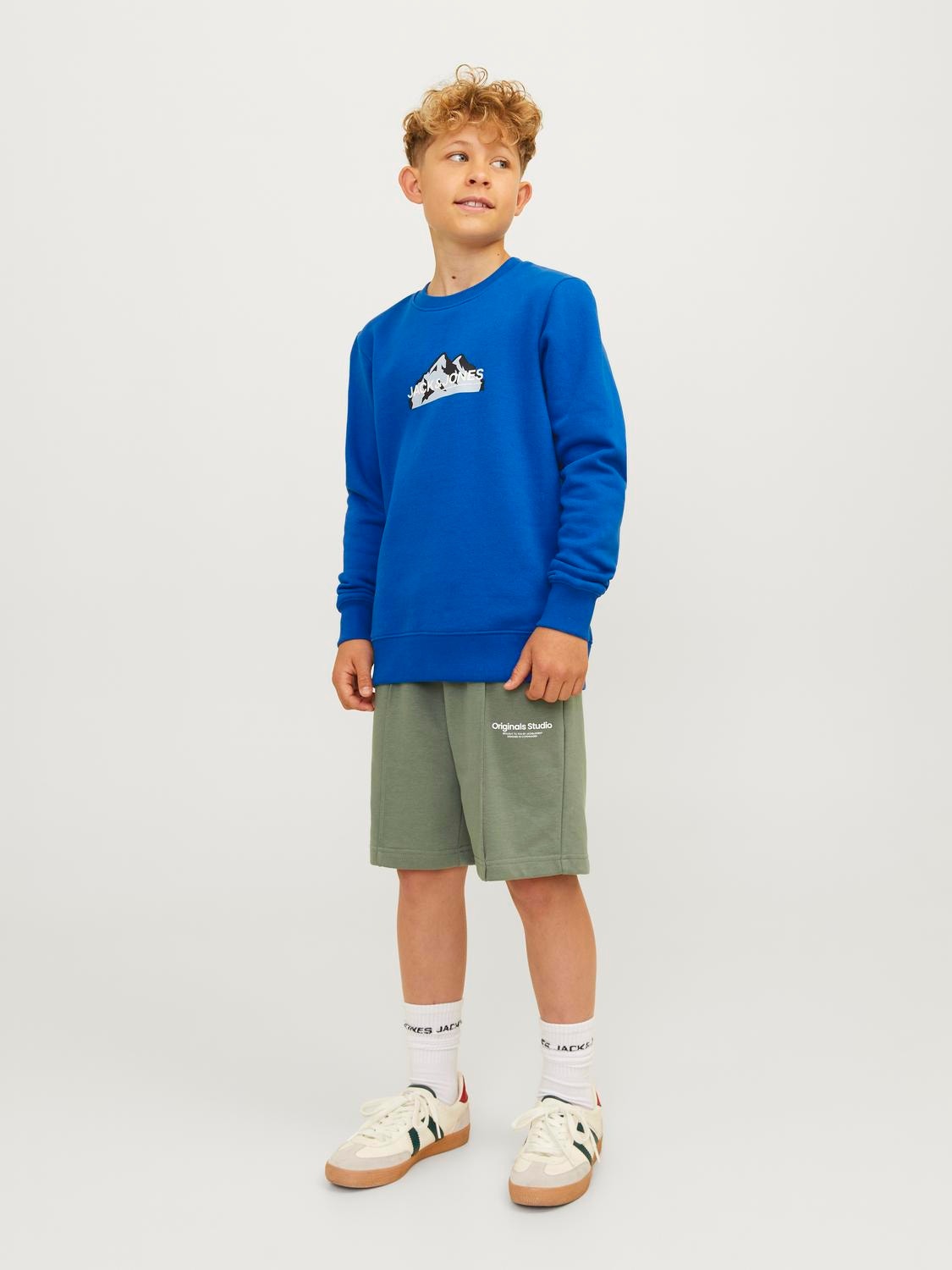 Jack & Jones Logo Sweatshirt met ronde hals Voor jongens -Lapis Blue - 12263372