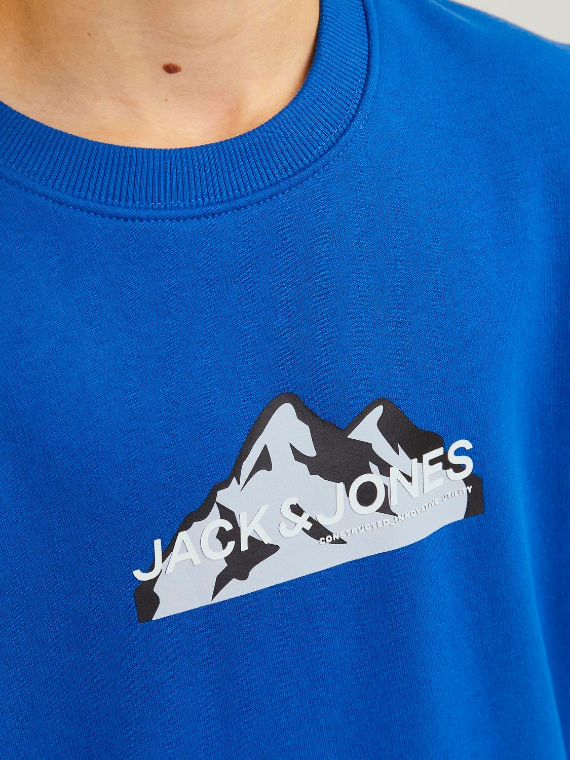 Jack & Jones Logo Sweatshirt med rund hals Til drenge -Lapis Blue - 12263372