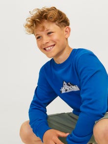 Jack & Jones Logo Crew neck Sweatshirt For boys -Lapis Blue - 12263372