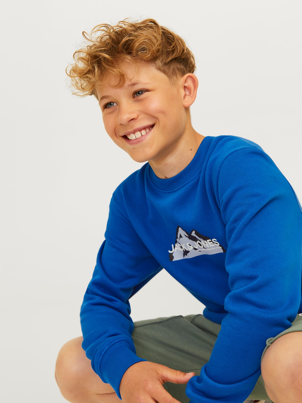 Jack & Jones Logo Sweatshirt mit Rundhals Für jungs -Lapis Blue - 12263372