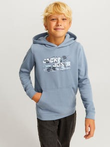Jack & Jones Logo Hoodie Junior -Flint Stone - 12263378