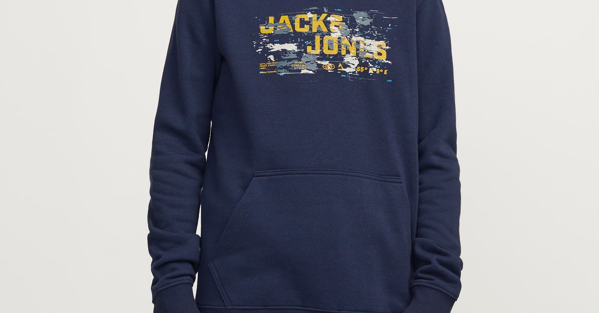 Sweat à capuche Logo Pour les garçons | Bleu foncé | Jack & Jones®