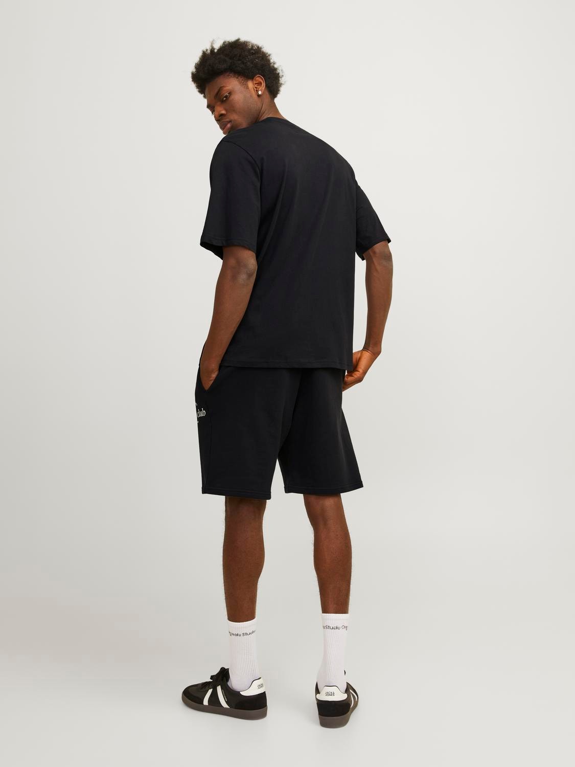 Jack & Jones Nyomott mintás Környak Trikó -Black Onyx - 12263519