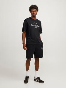 Jack & Jones Nyomott mintás Környak Trikó -Black Onyx - 12263519