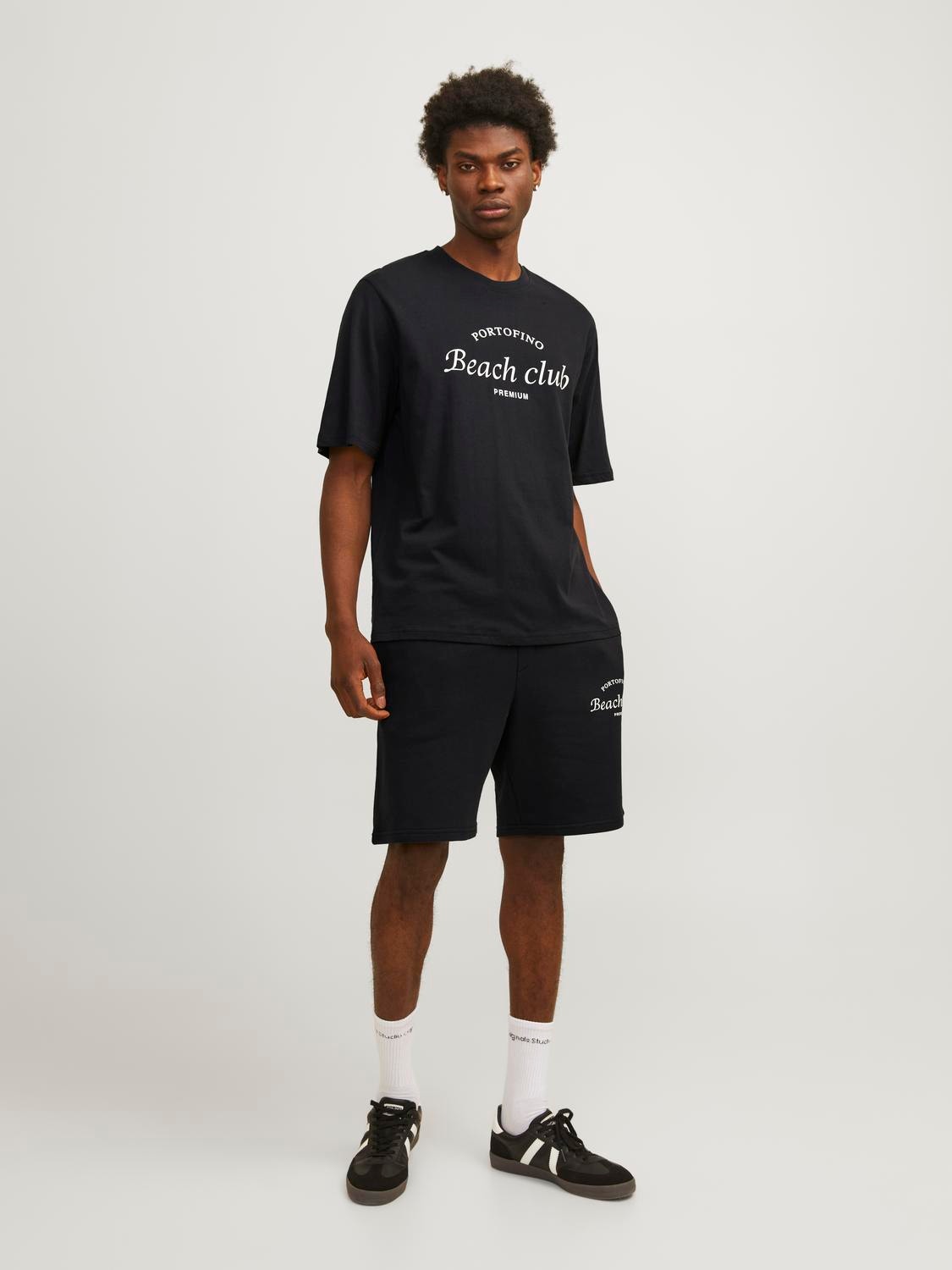Jack & Jones T-shirt Estampar Decote Redondo -Black Onyx - 12263519