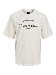 Jack & Jones T-shirt Estampar Decote Redondo -Egret - 12263519