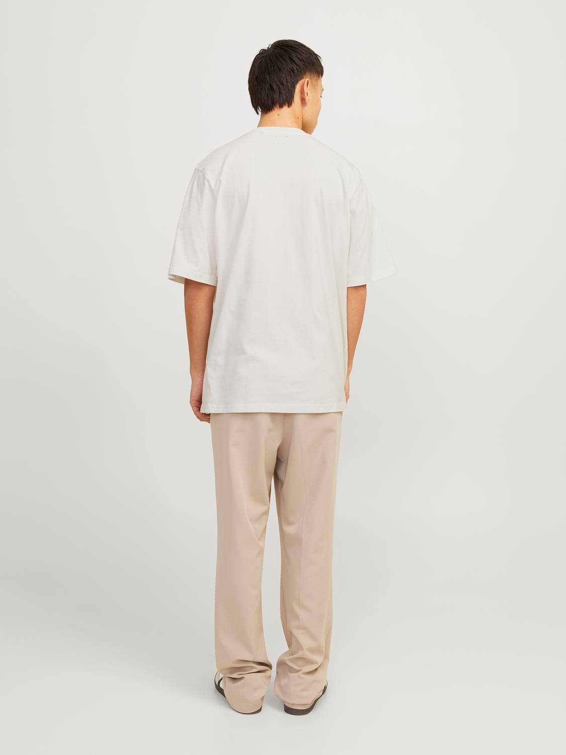 Jack & Jones Nyomott mintás Környak Trikó -Egret - 12263519