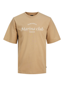 Jack & Jones T-shirt Estampar Decote Redondo -Travertine - 12263519