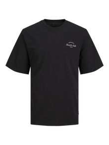 Jack & Jones Nadruk Okrągły dekolt T-shirt -Black Onyx - 12263520