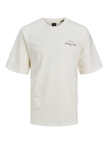 Jack & Jones Printet Crew neck T-shirt -Egret - 12263520