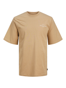 Jack & Jones Bedrukt Ronde hals T-shirt -Travertine - 12263520