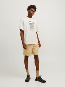 Jack & Jones Potištěný Kruhový výstřih Tričko -Egret - 12263521