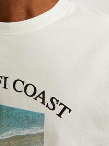 Jack & Jones Tryck Rundringning T-shirt -Egret - 12263521