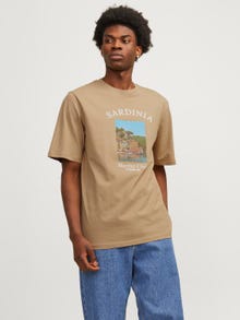 Jack & Jones T-shirt Estampar Decote Redondo -Travertine - 12263521