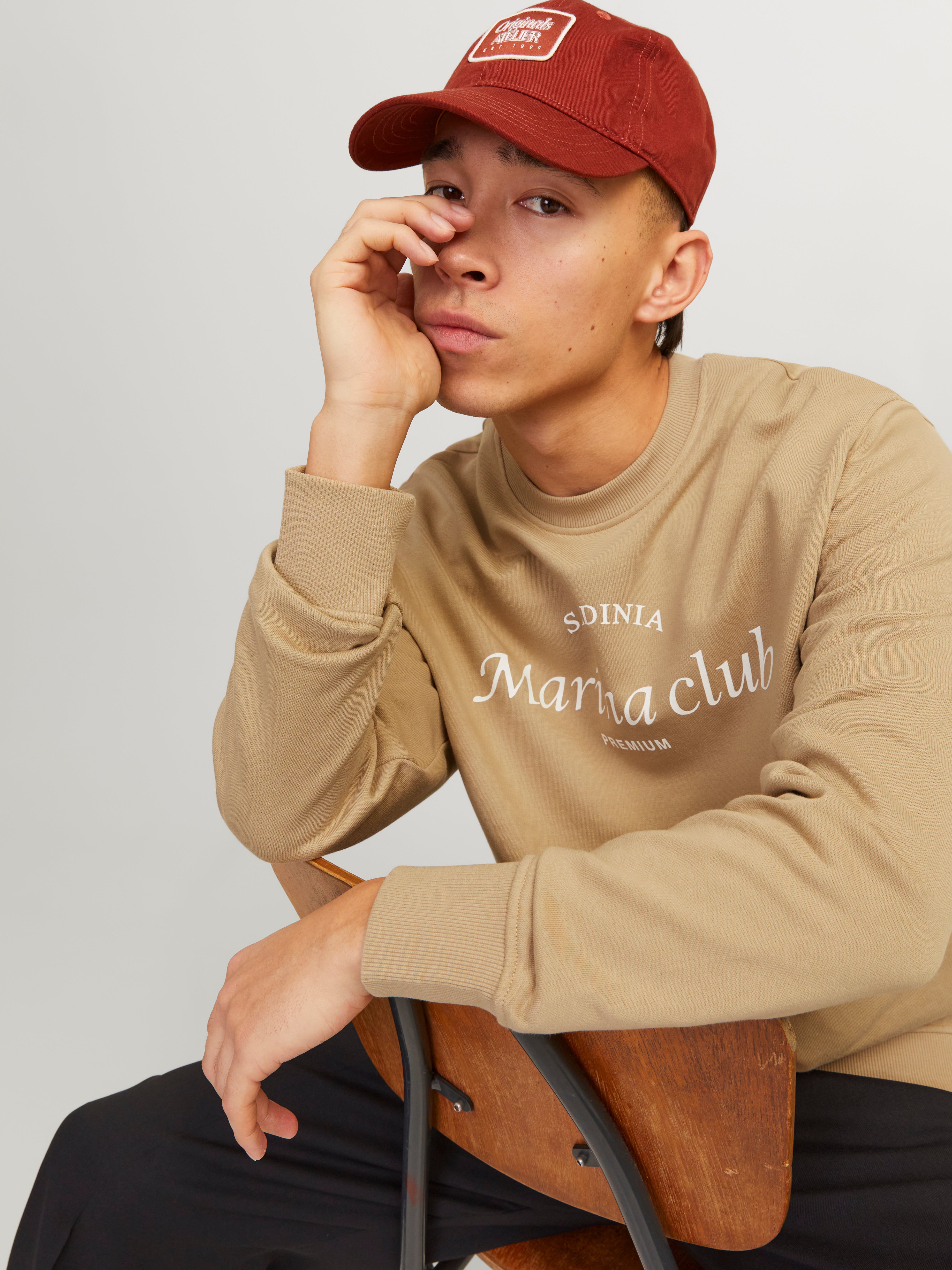 Jack & Jones Printed Crewn Neck Sweatshirt - 12263522