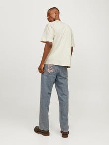 Jack & Jones С принт Врат на екипажа Тениска -Buttercream - 12263604