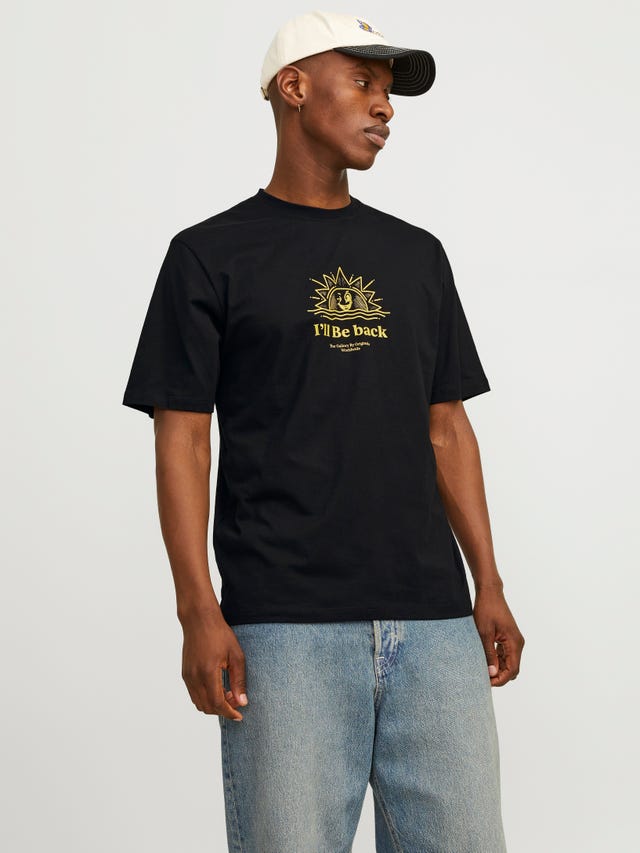 Jack & Jones Nadruk Okrągły dekolt T-shirt - 12263604