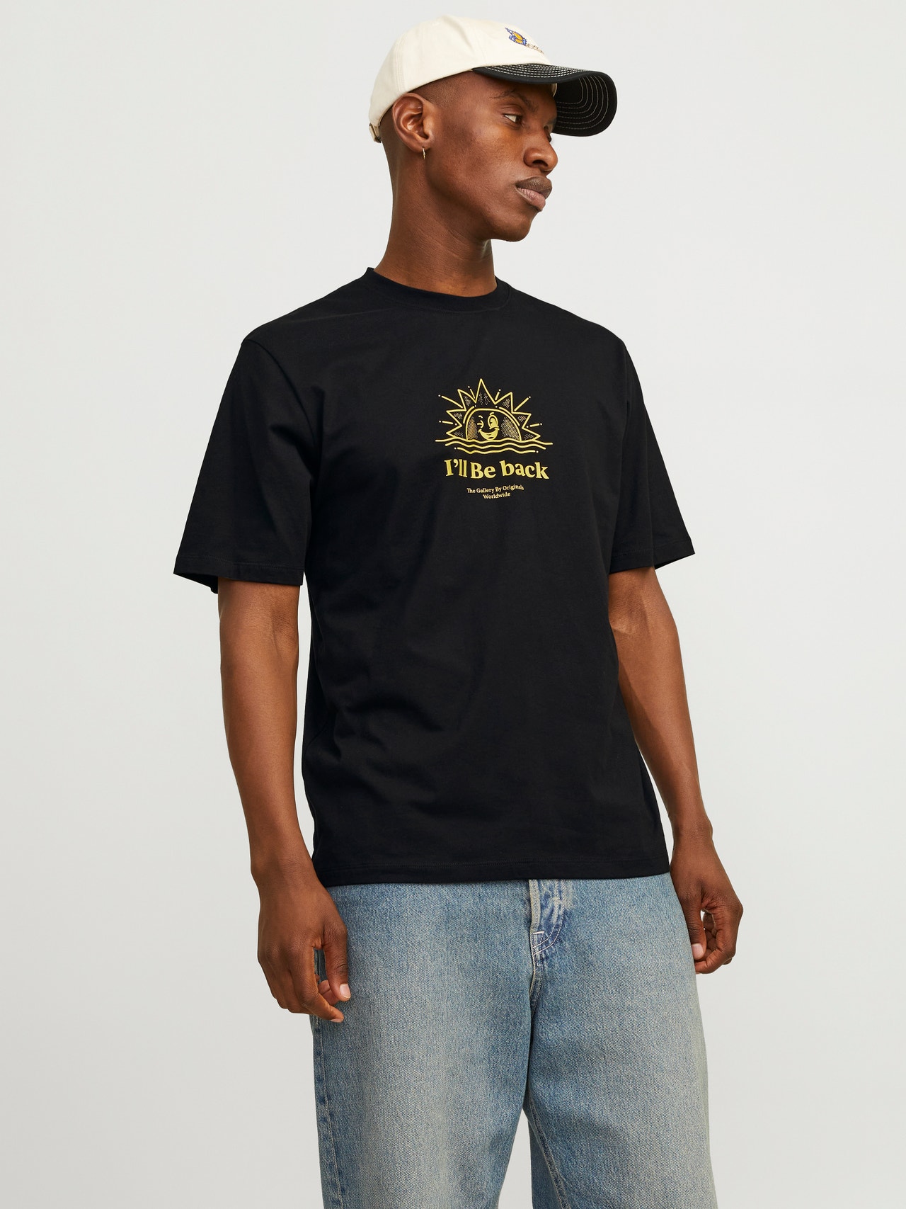 Jack & Jones Nadruk Okrągły dekolt T-shirt -Black - 12263604