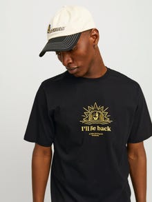 Jack & Jones Printed Crew neck T-shirt -Black - 12263604