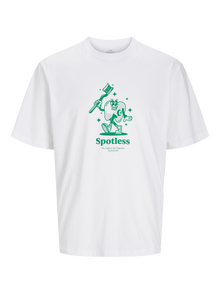 Jack & Jones Bedrukt Ronde hals T-shirt -Bright White - 12263604