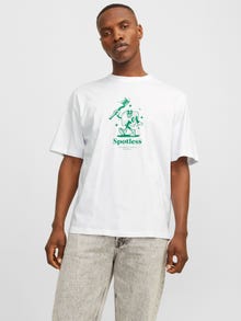 Jack & Jones Gedruckt Rundhals T-shirt -Bright White - 12263604