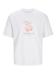 Jack & Jones Nadruk Okrągły dekolt T-shirt -Bright White - 12263604