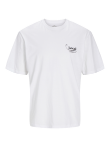 Jack & Jones Trykk O-hals T-skjorte -Bright White - 12263606