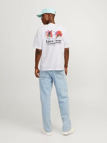 Jack & Jones Printet Crew neck T-shirt -Bright White - 12263606
