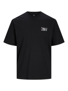 Jack & Jones Printed Crew neck T-shirt -Black - 12263606