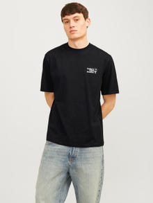 Jack & Jones Spausdintas raštas Apskritas kaklas Marškinėliai -Black - 12263606