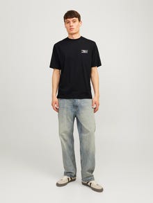 Jack & Jones Bedrukt Ronde hals T-shirt -Black - 12263606