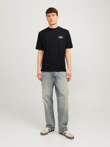 Jack & Jones Printed Crew neck T-shirt -Black - 12263606