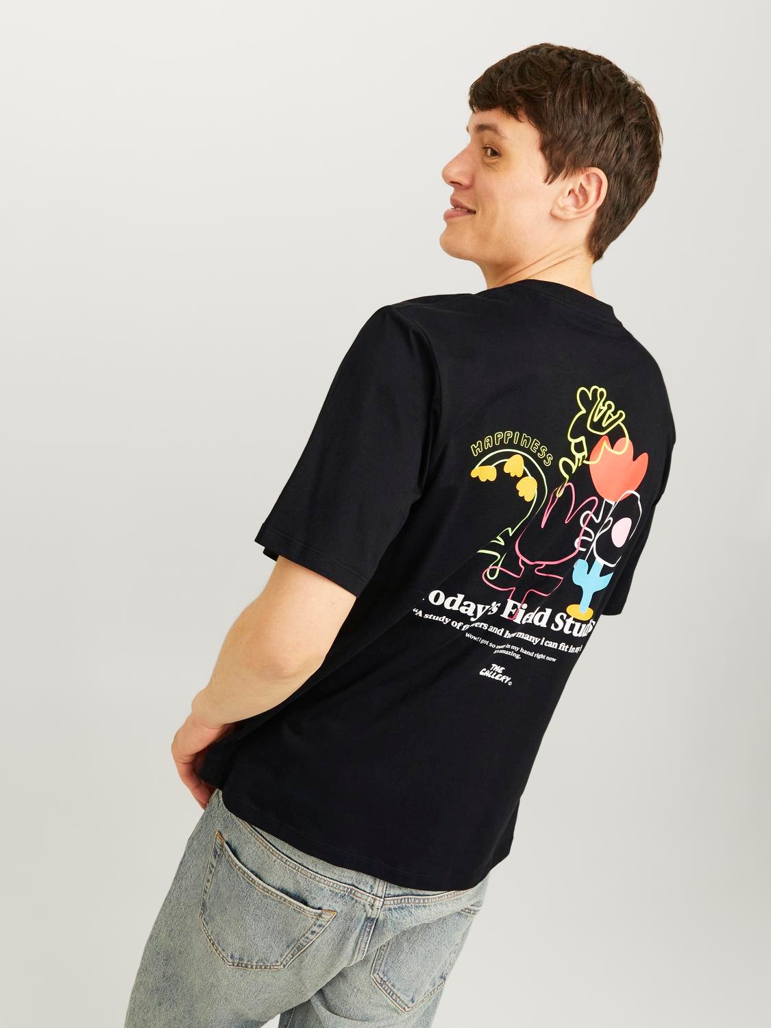 Jack & Jones Bedrukt Ronde hals T-shirt -Black - 12263606