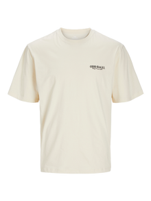 Jack & Jones Gedrukt Ronde hals T-shirt -Buttercream - 12263606