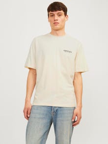 Jack & Jones T-shirt Estampar Decote Redondo -Buttercream - 12263606