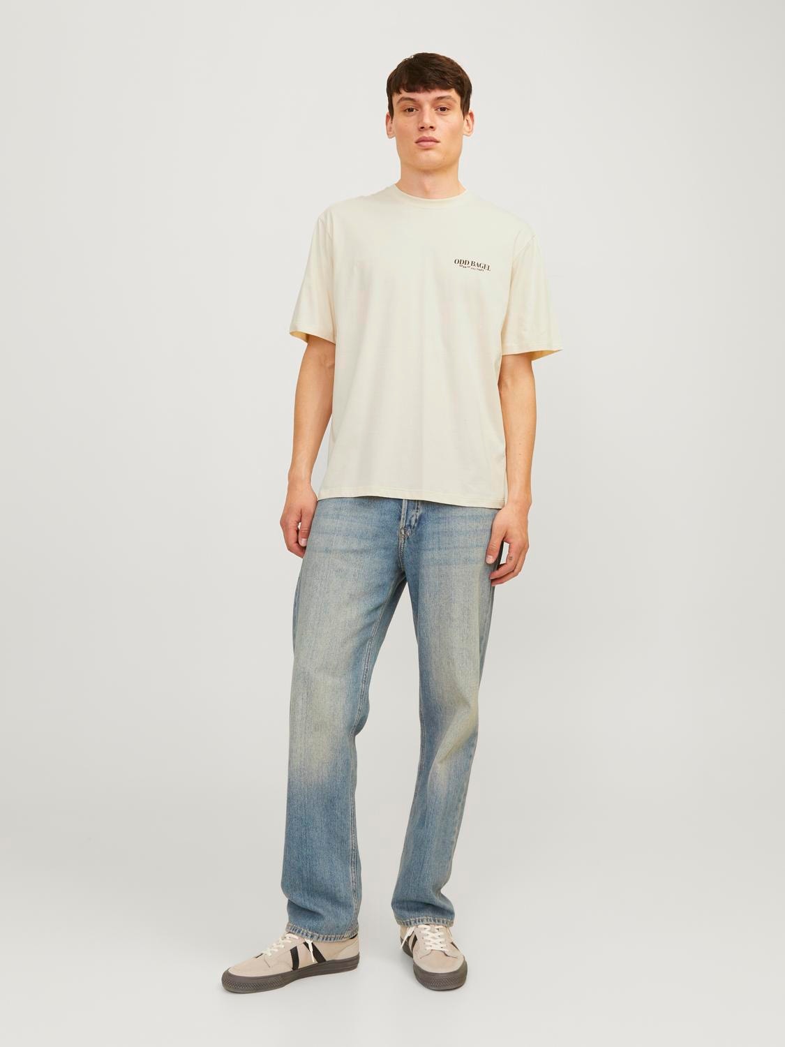 Jack & Jones T-shirt Estampar Decote Redondo -Buttercream - 12263606