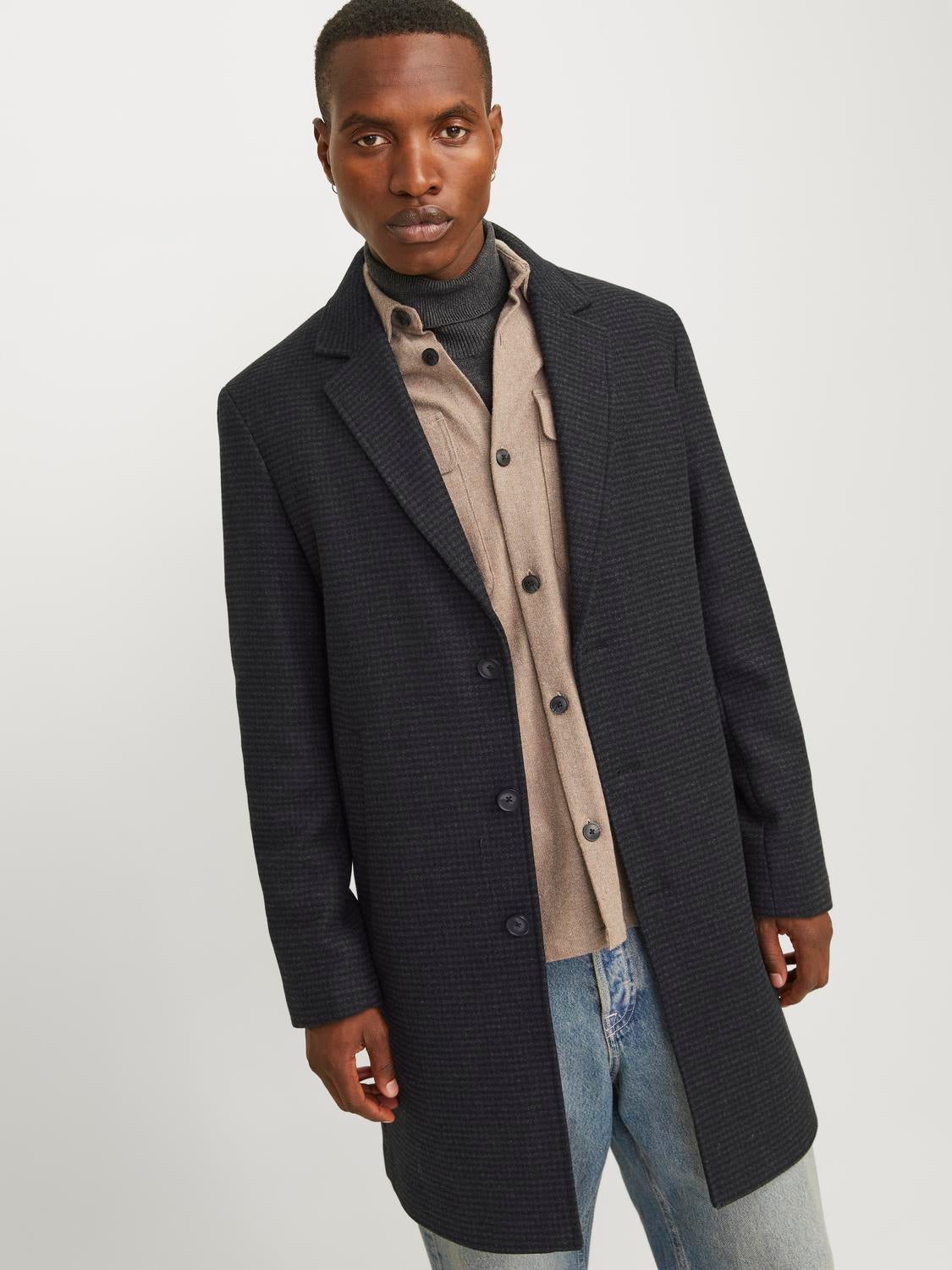 Dark gray wool coat online