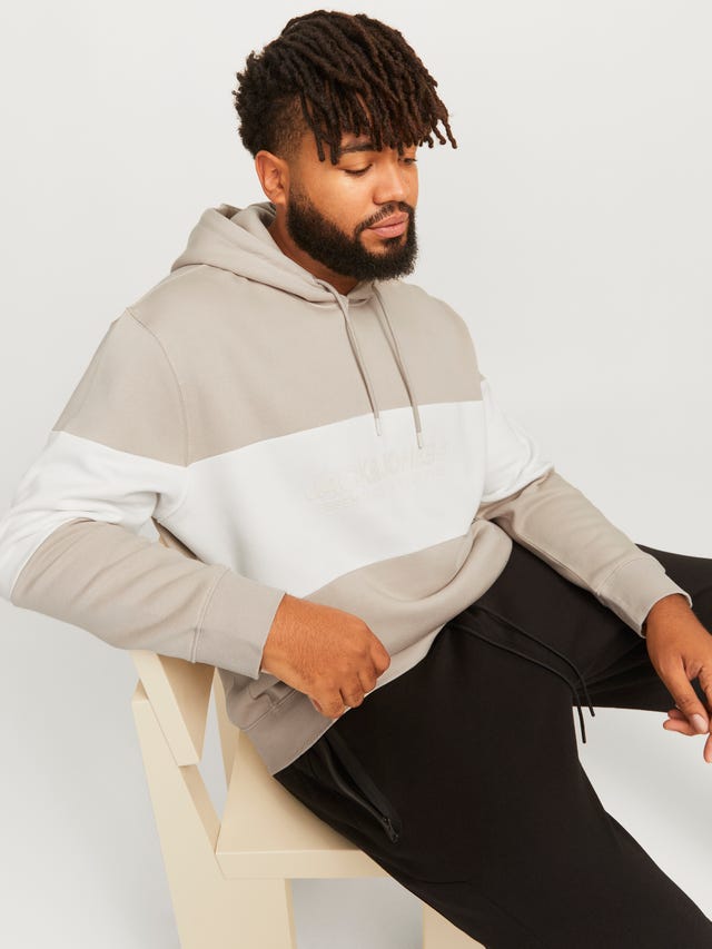Sudadera Con Capucha Para Hombre Tallas Grandes - Estampado De Letras, Manga Larga, Ideal Para Otoño E Informal