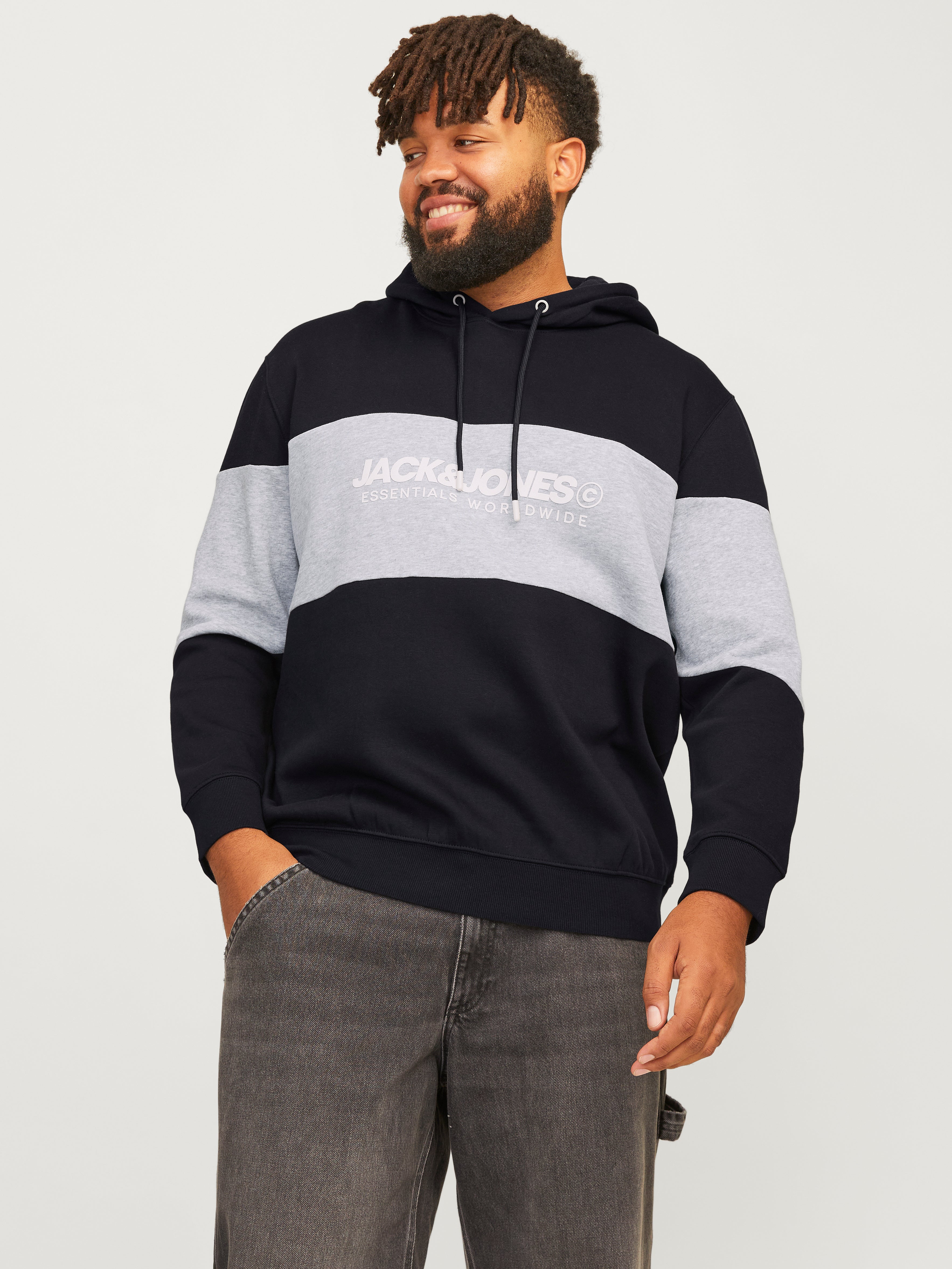 Thumbnail - Plus Size Logo Kapuzenpullover