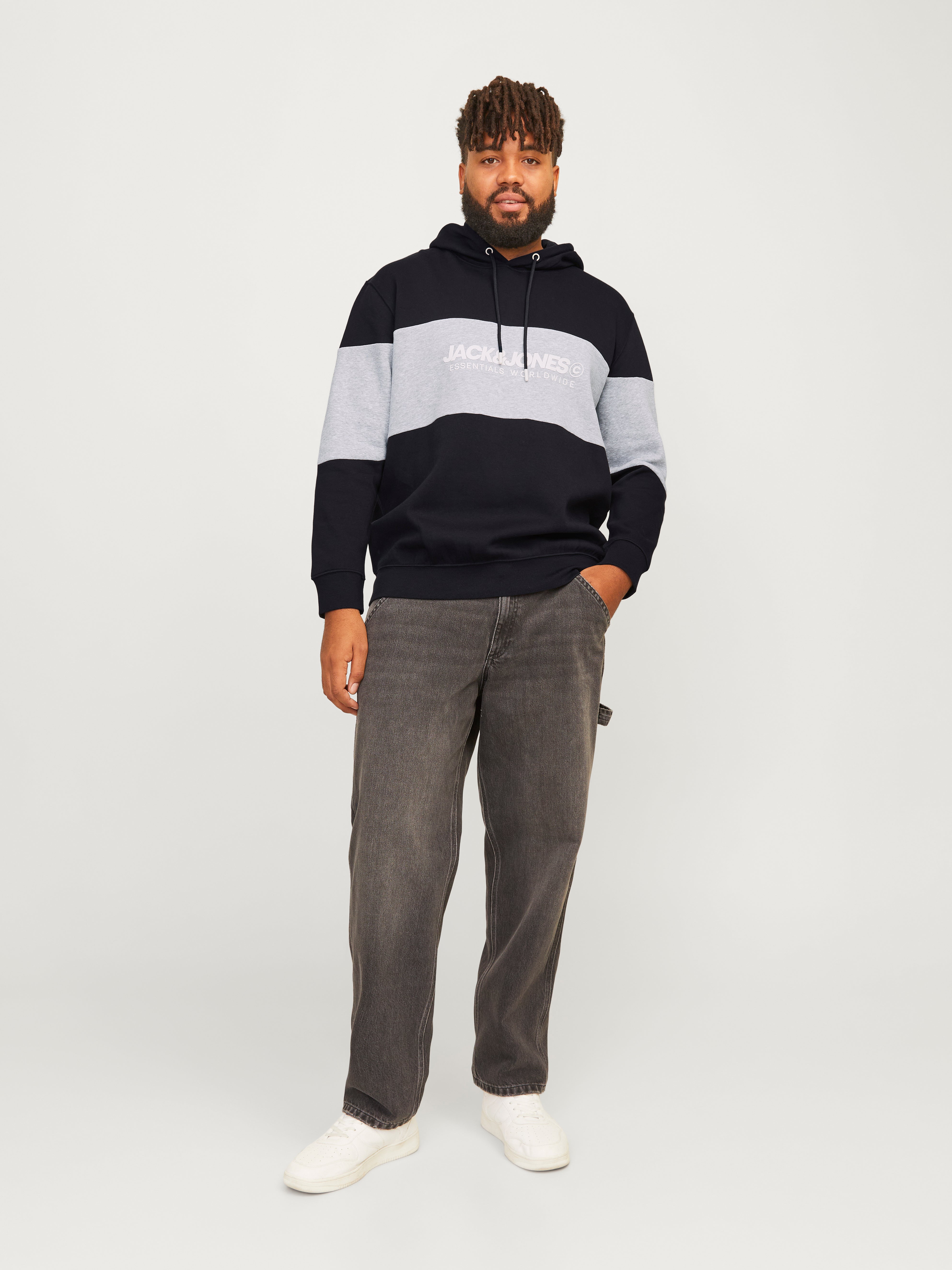 Thumbnail - Plus Size Logo Kapuzenpullover