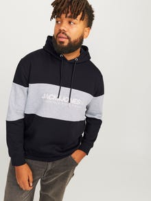 Jack & Jones Plus Size Logo Hoodie -Black - 12263981